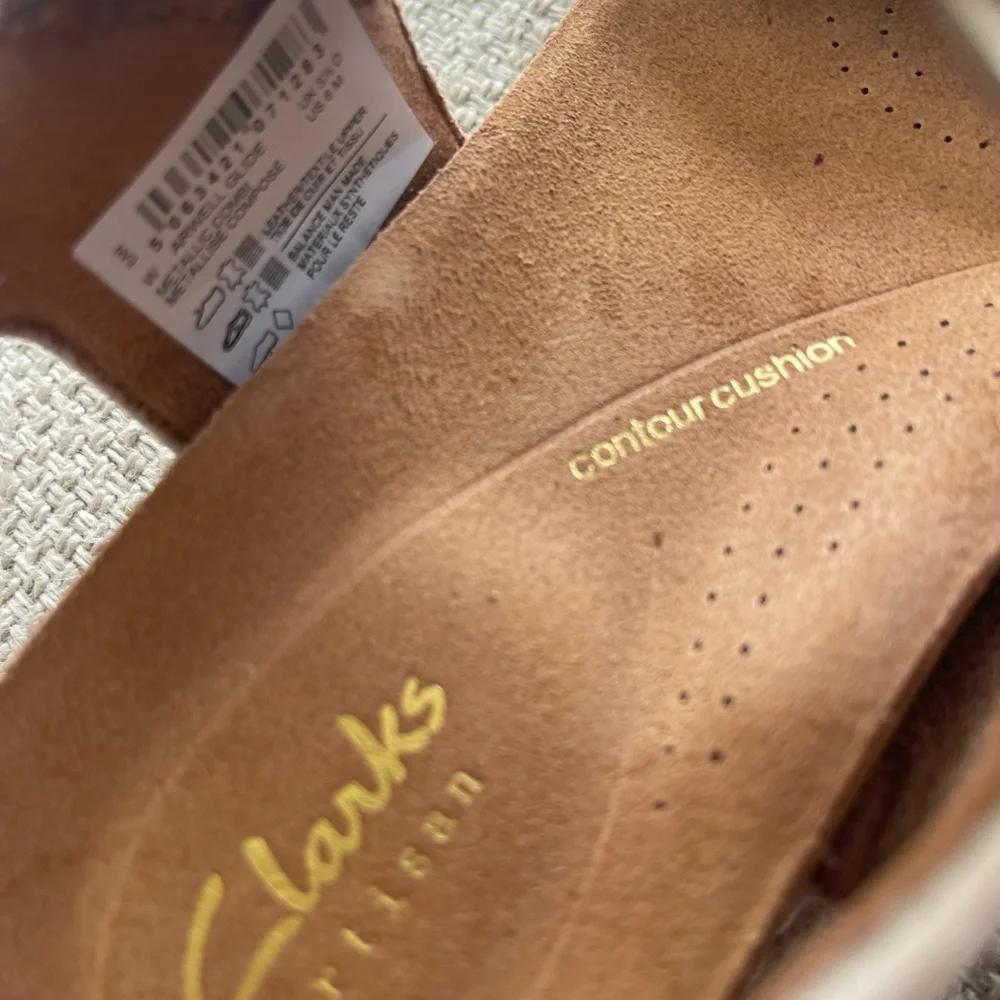 Clarks Girls Metallic Beige Braided Strap Sandals